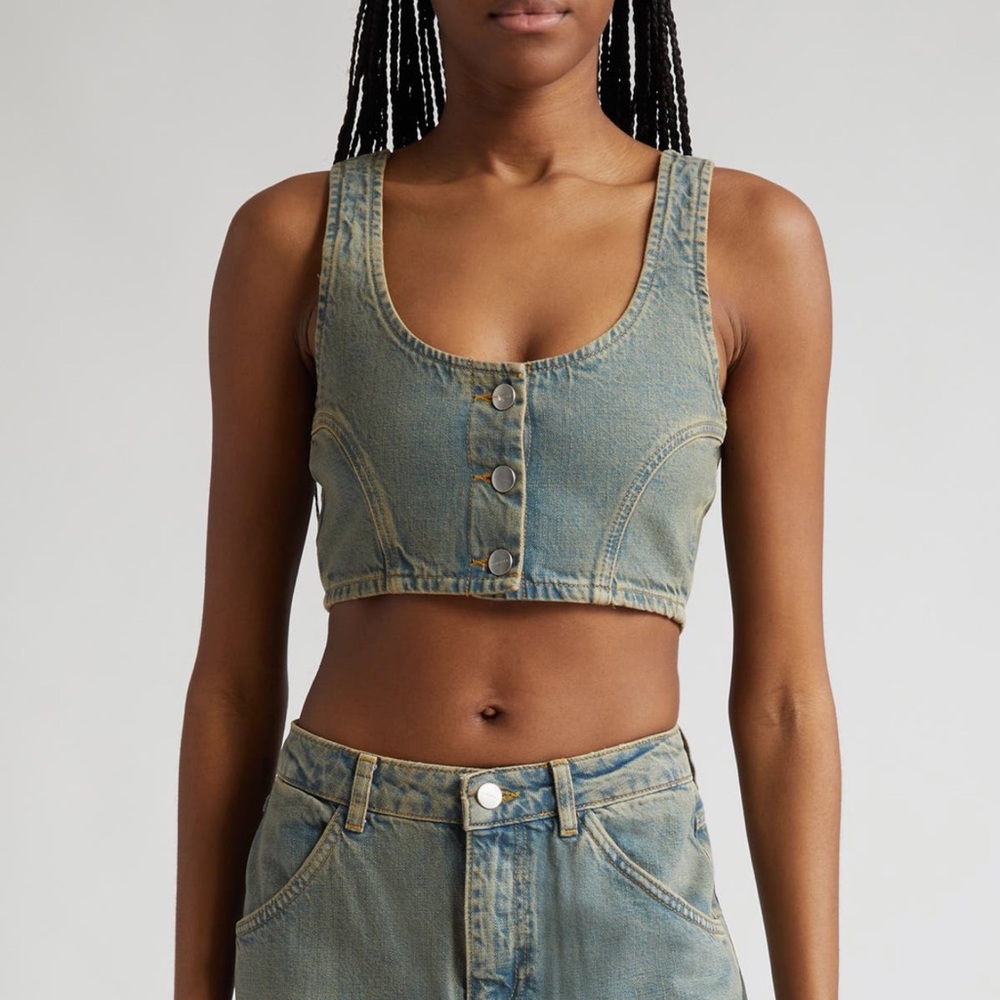 Miaou denim corset top